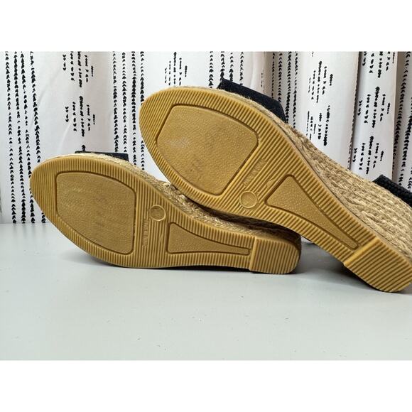 Gaimo Ankle Strap Wedge Espadrilles Womens Sandals Size 41 Black Jute Resort - Picture 10 of 13